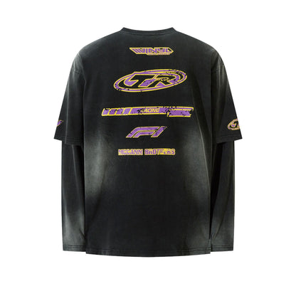 Black Racing Long Sleeve Tee