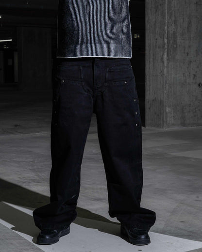 Black Rivet Baggy Jeans
