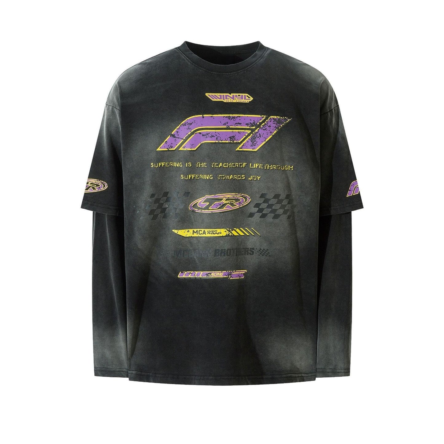 Black Racing Long Sleeve Tee