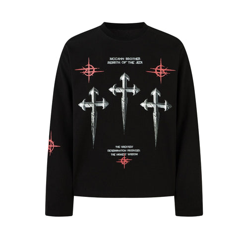 Black Crosses Long Sleeve