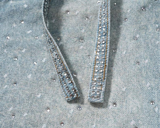 Blue Crystal Shorts Jeans